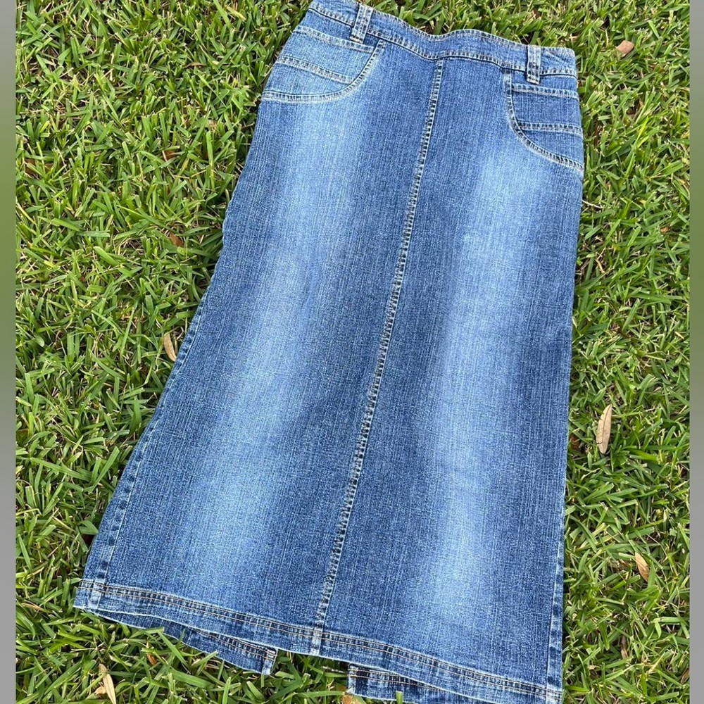 Vintage Denim Maxi Skirt